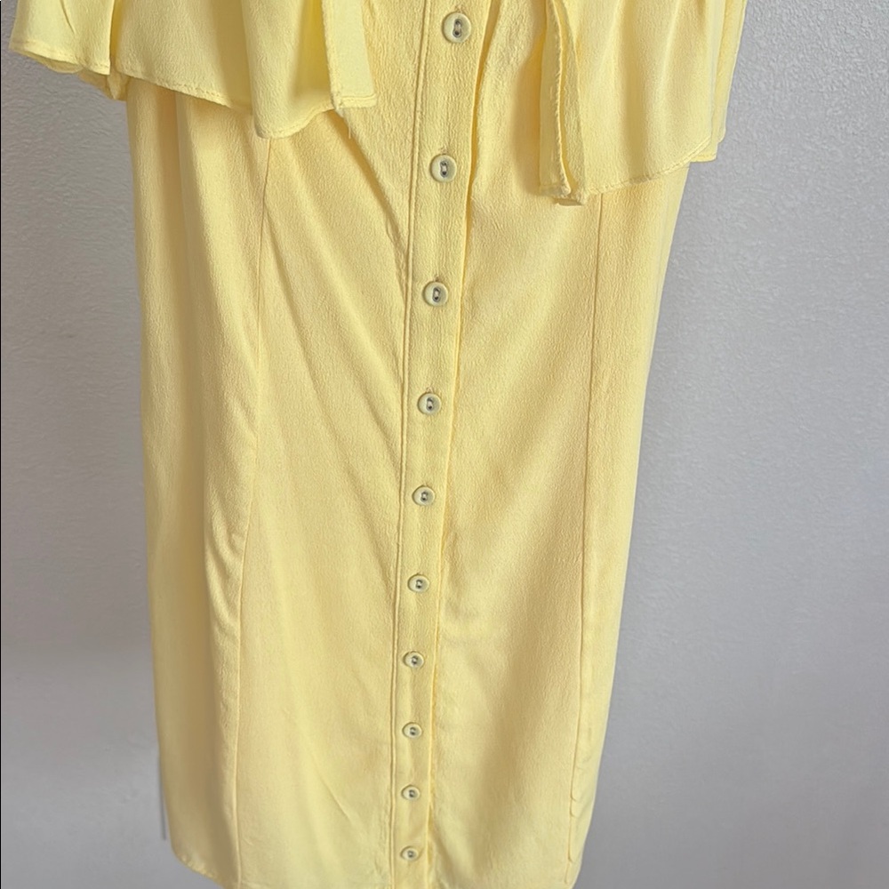 Privacy Please Yellow Ruffled Off-Shoulder Mini Dress - Picture 9 of 12